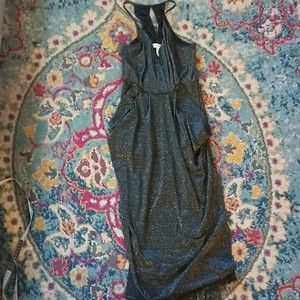 BCBGeneration Metallic Gray Silver Midi Cocktail Dress xs